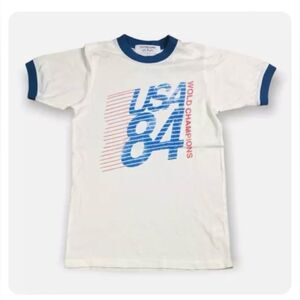 Daydreamer Usa 84 Women's World Champions T Shirt Size S White Blue Tee